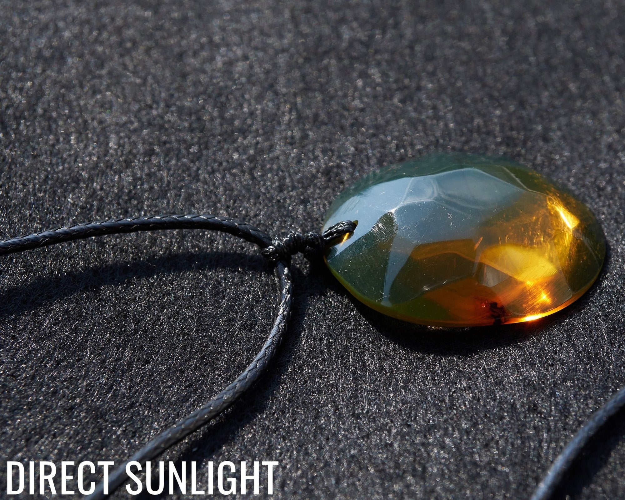 Authentic Dominican Blue &amp; Green Amber Cabochon Pendant | 4.7 g - Larimar Creations