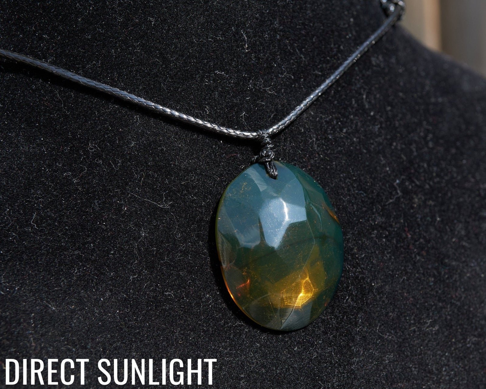 Authentic Dominican Blue & Green Amber Cabochon Pendant | 4.7 g - Larimar Creations