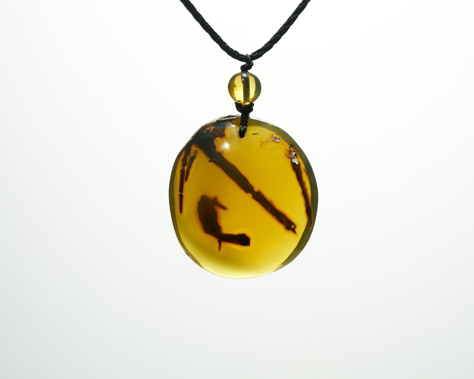 Authentic Dominican Green/Blue Amber with Vegetable Fossil - Larimar Creations