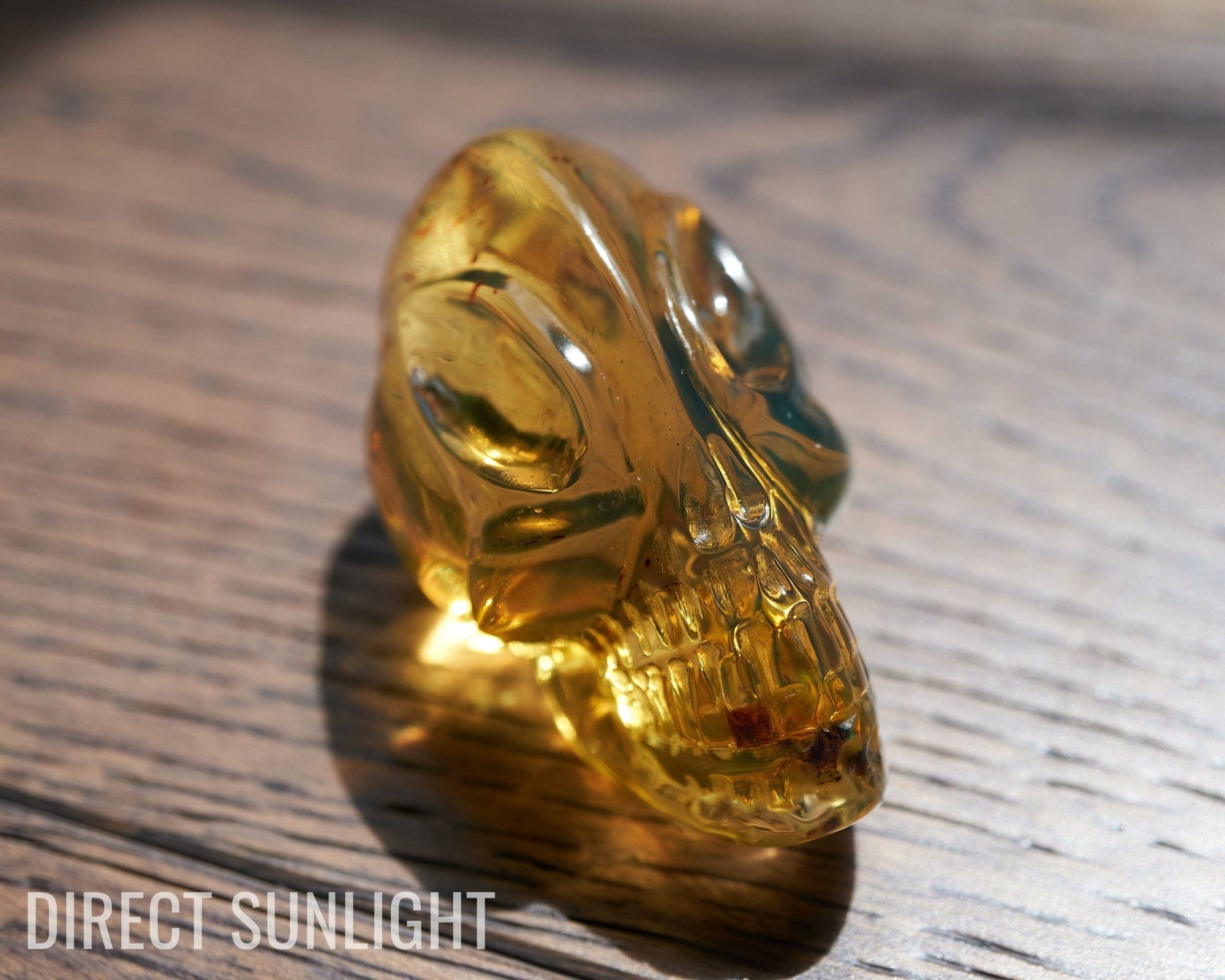 Authentic Green - Blue Dominican Amber Alien Skull | Hand - Carved Collectible - Larimar Creations