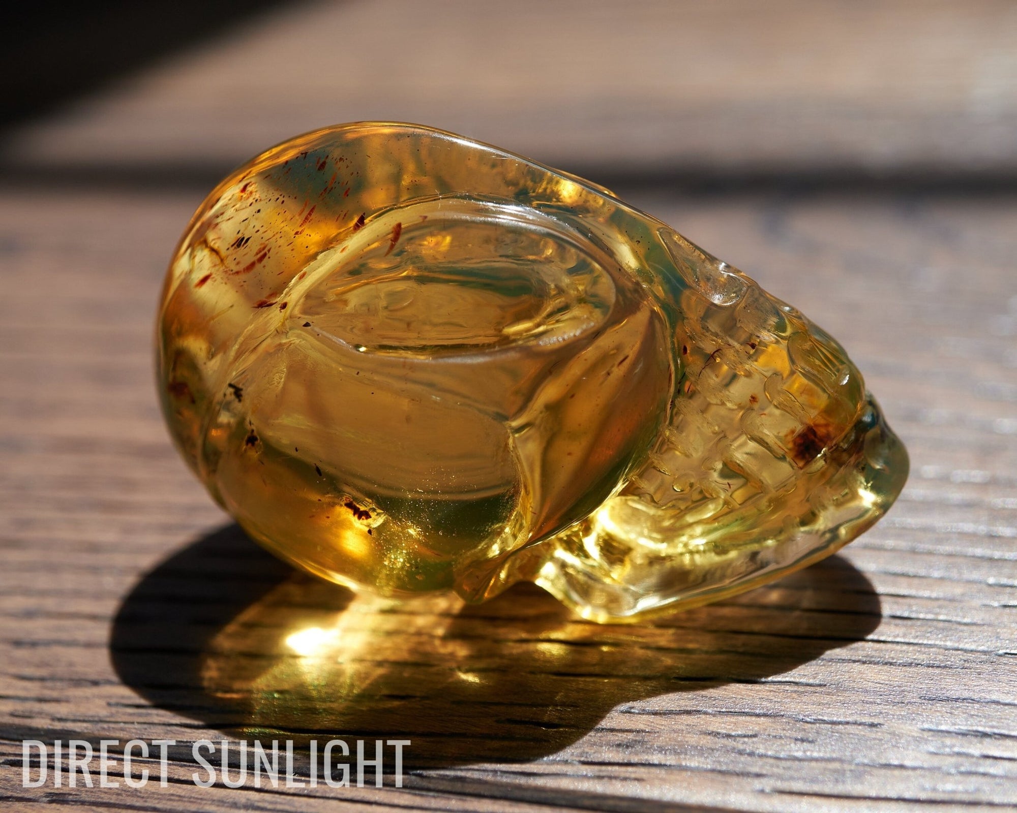 Authentic Green - Blue Dominican Amber Alien Skull | Hand - Carved Collectible - Larimar Creations