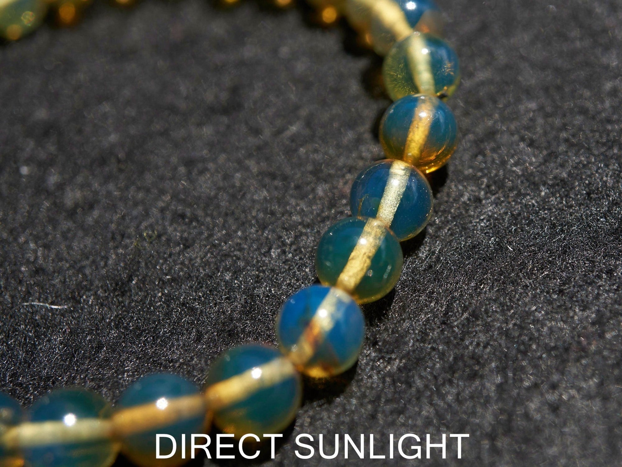 Blue Amber Beads Bracelet