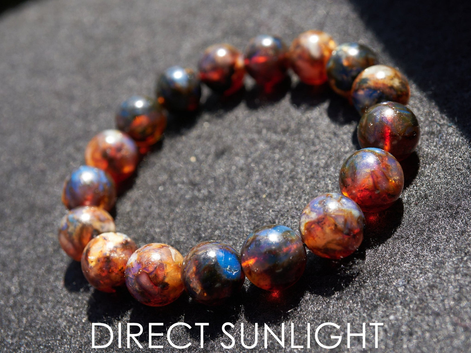 Blue Amber Dominican beads bracelet - Larimar Creations