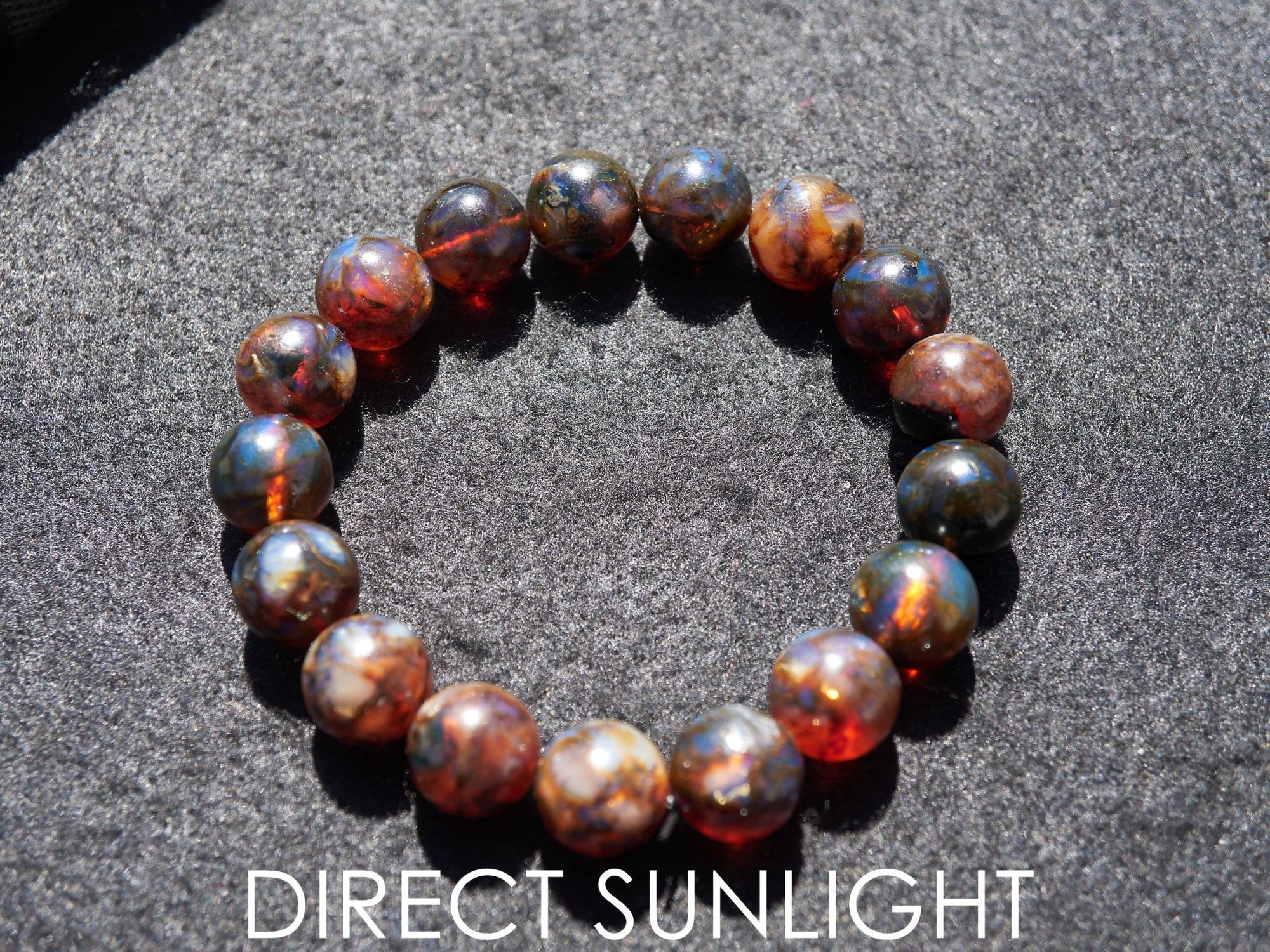 Blue Amber Dominican beads bracelet - Larimar Creations