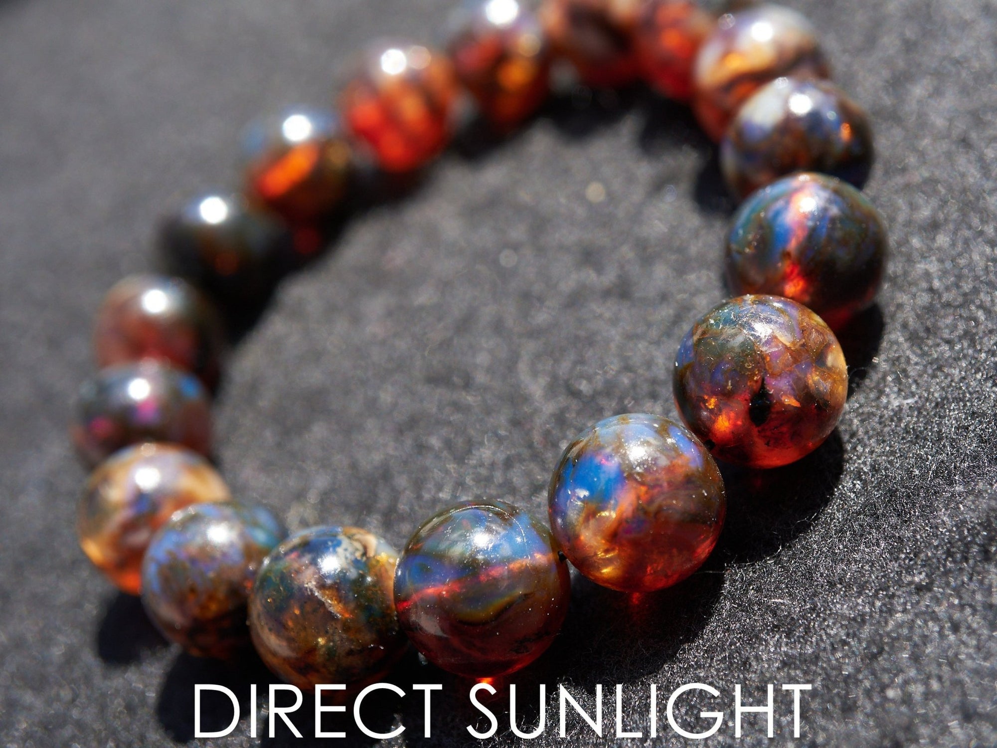 Blue Amber Dominican beads bracelet - Larimar Creations