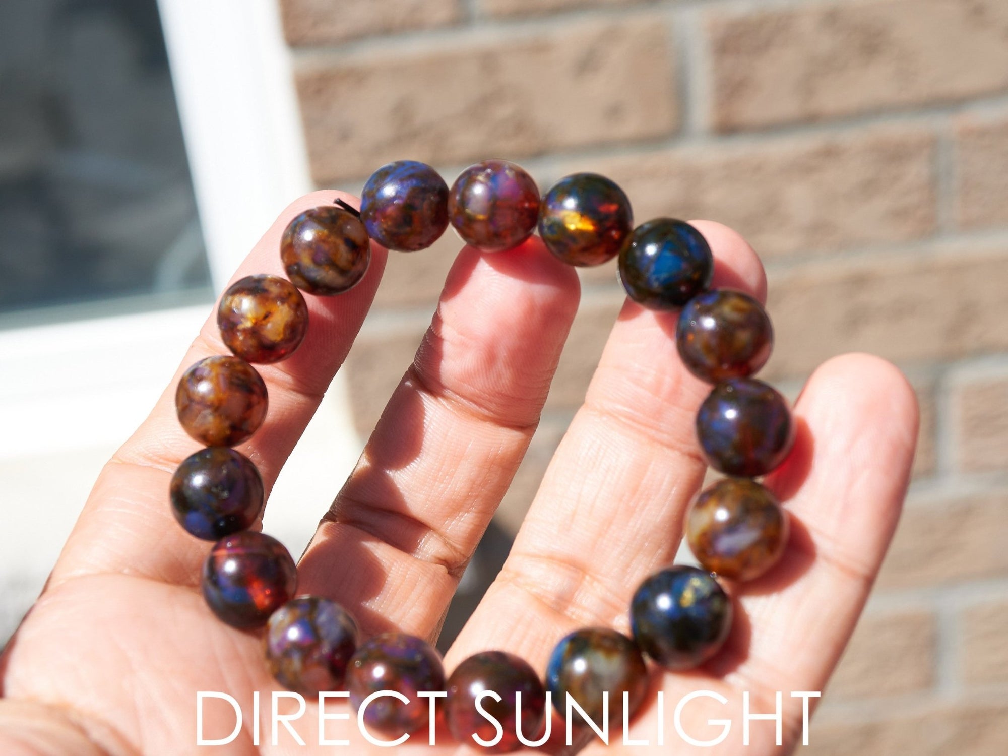 Blue Amber Dominican beads bracelet - Larimar Creations