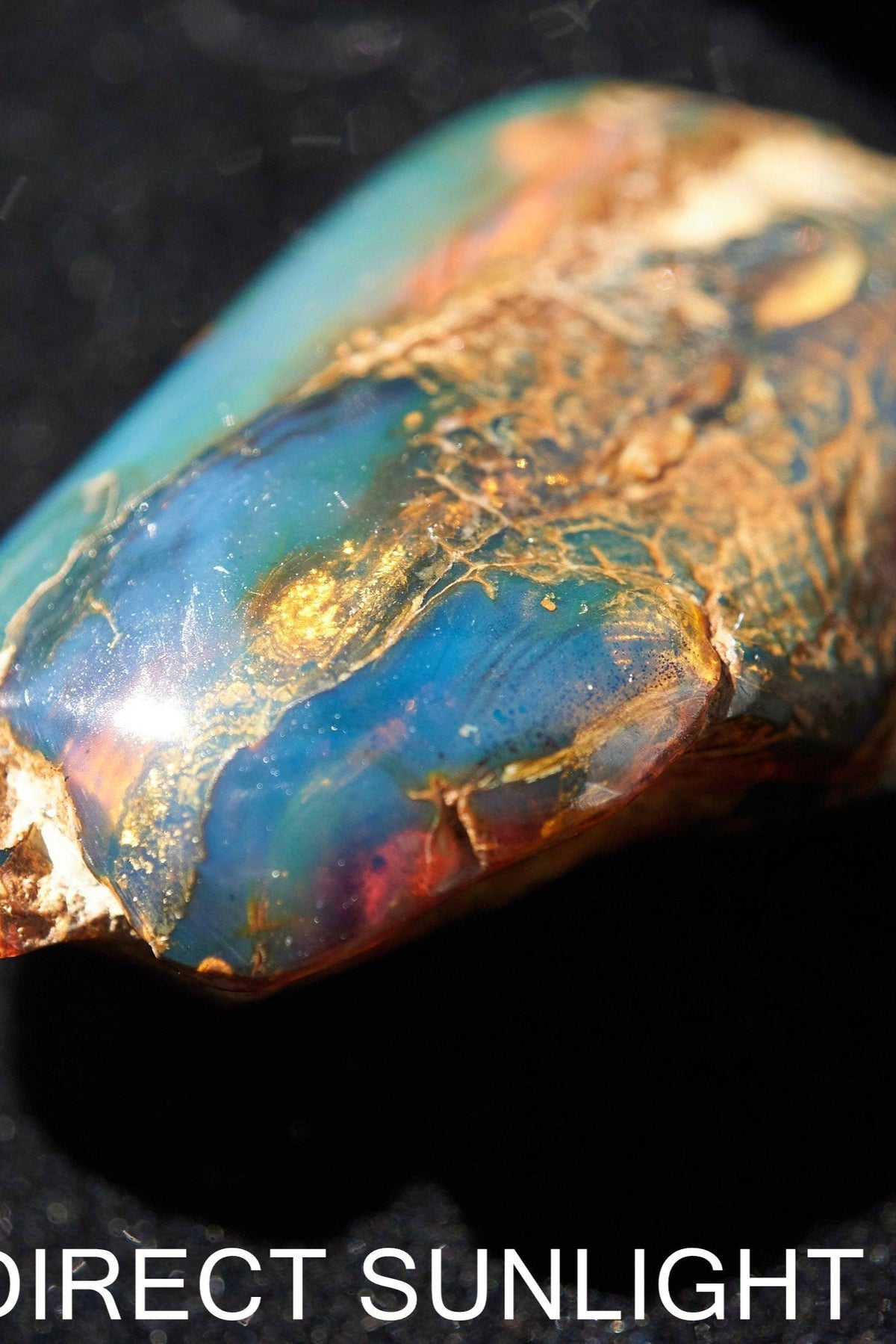 Blue Amber Raw Cabchon