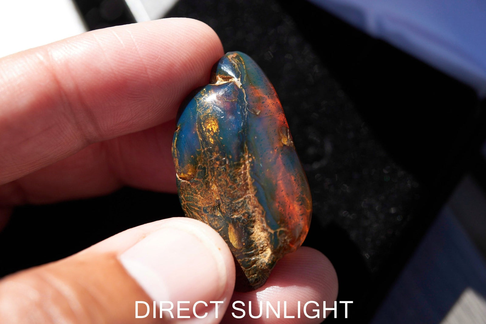 Blue Amber Raw Cabochon