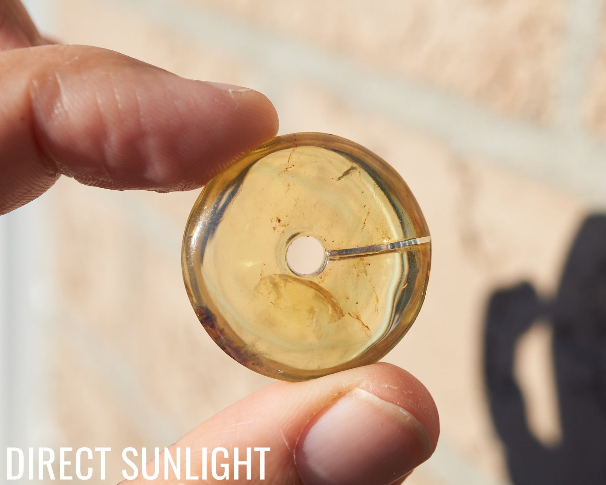 Blue Amber Necklace Donut