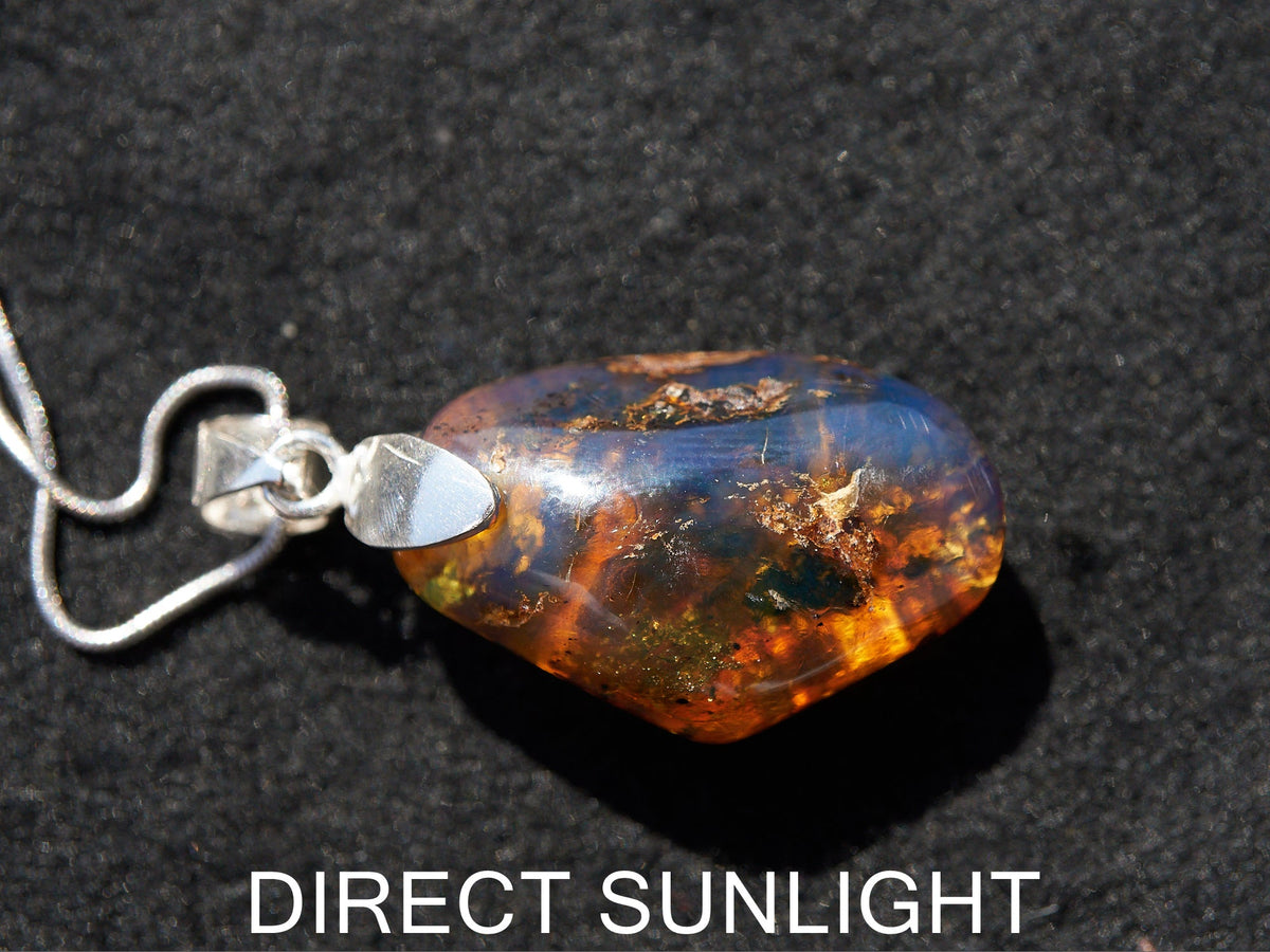 Blue amber jewelry