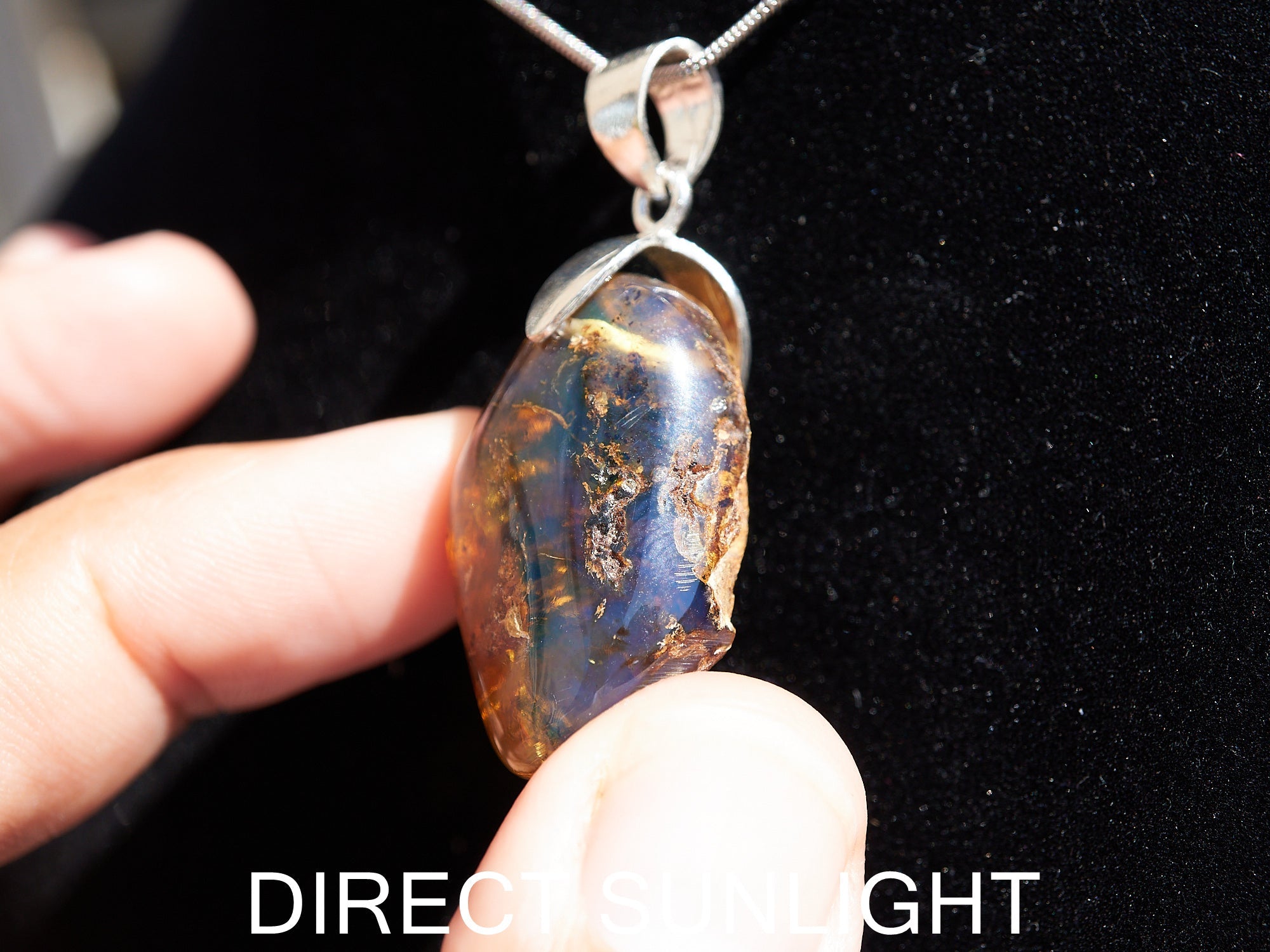 Blue Amber Dominican Pendant Jewelry