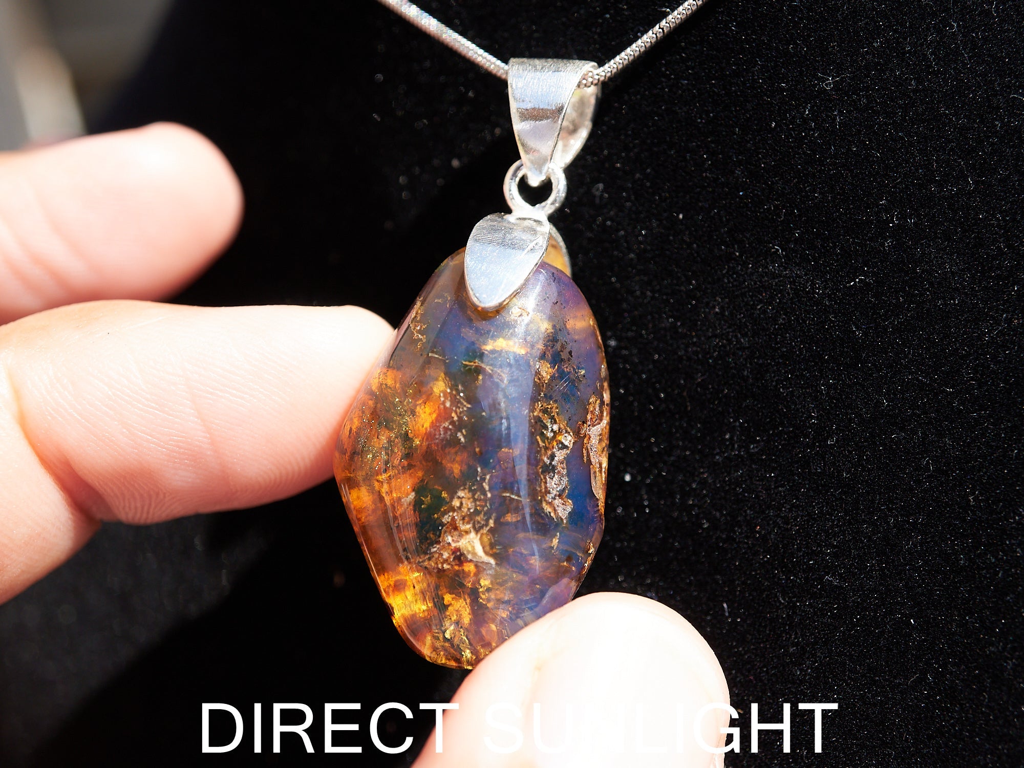 Blue Amber Dominican Pendant Jewelry