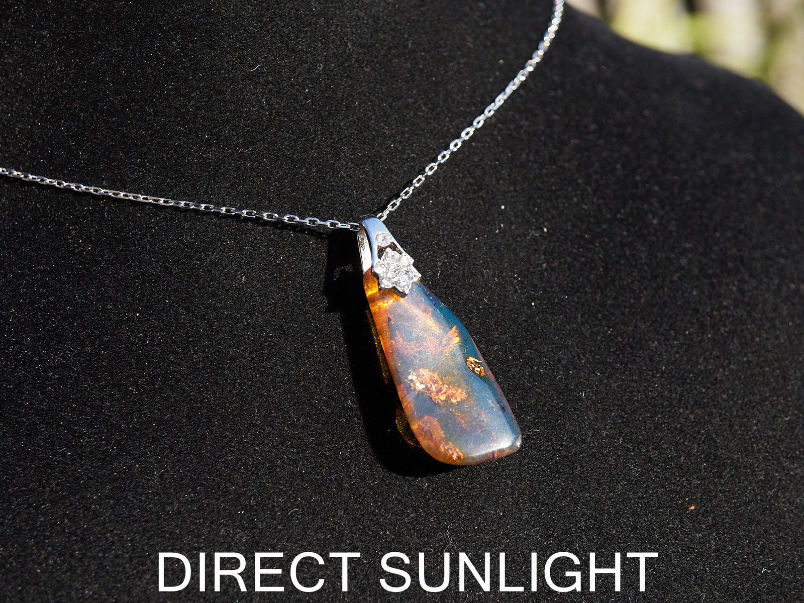 blue amber pendant