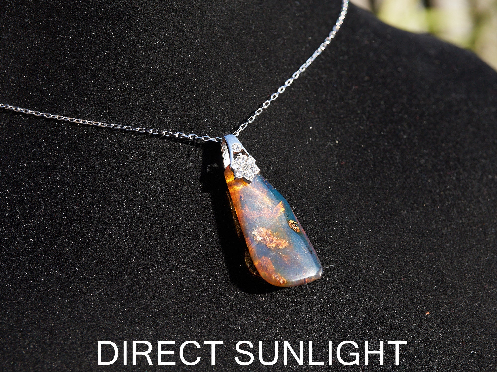 blue amber pendant