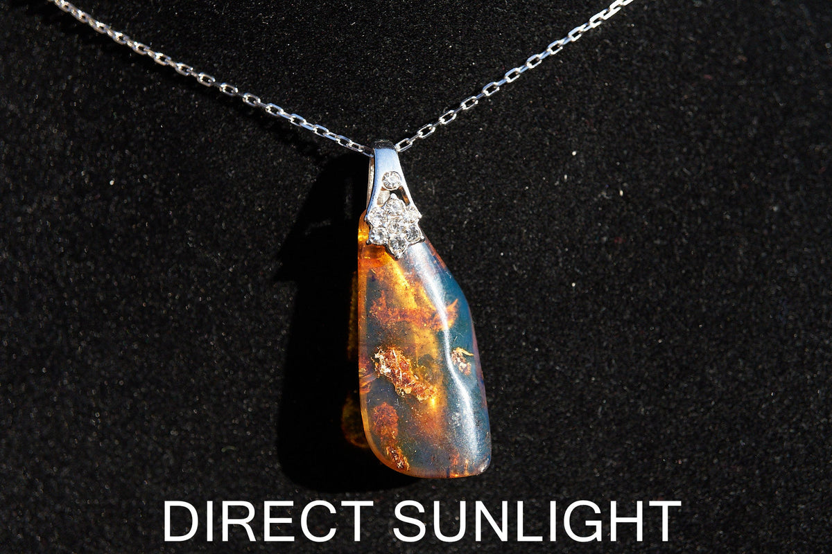 blue amber pendant