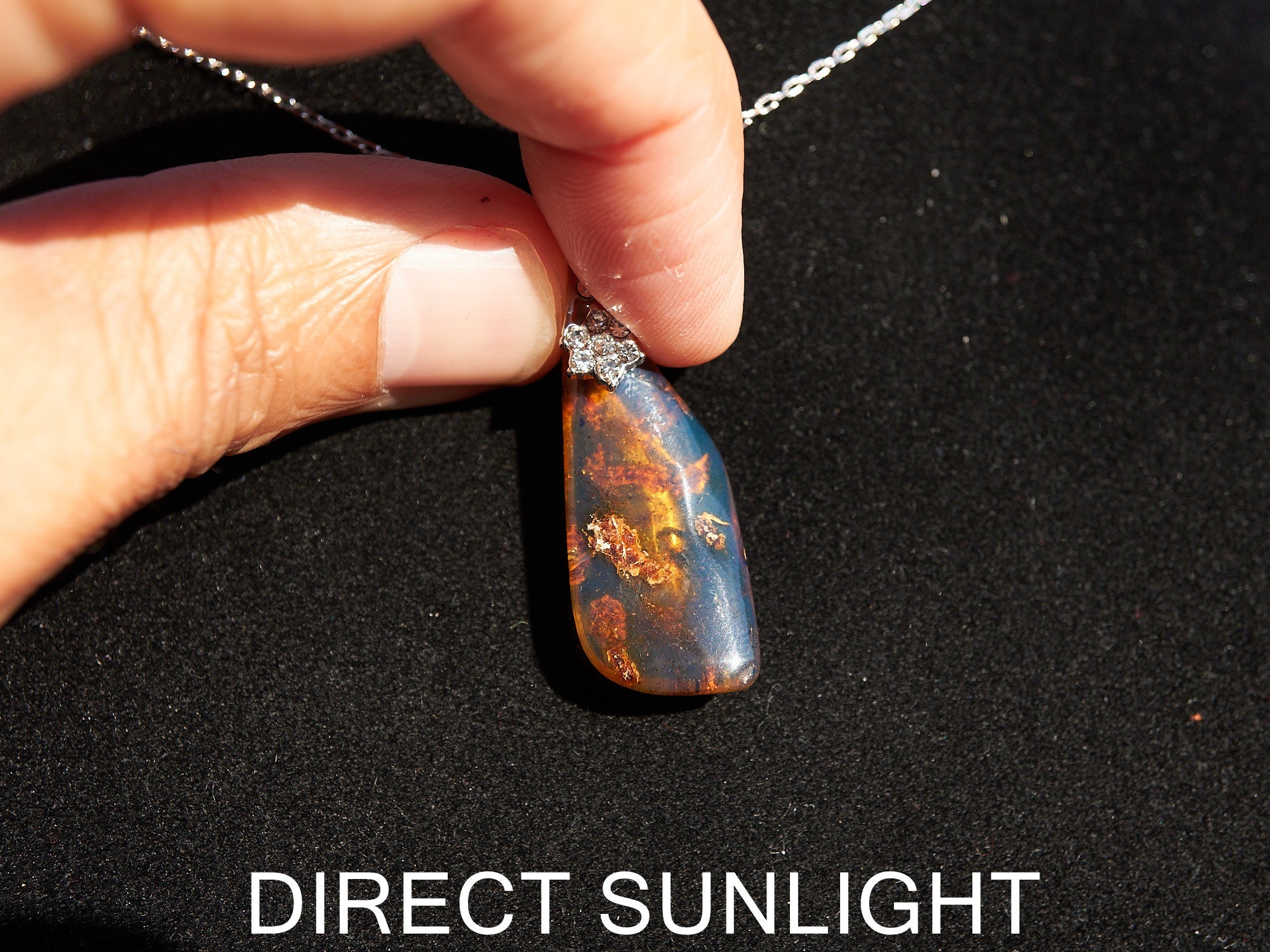blue amber pendant