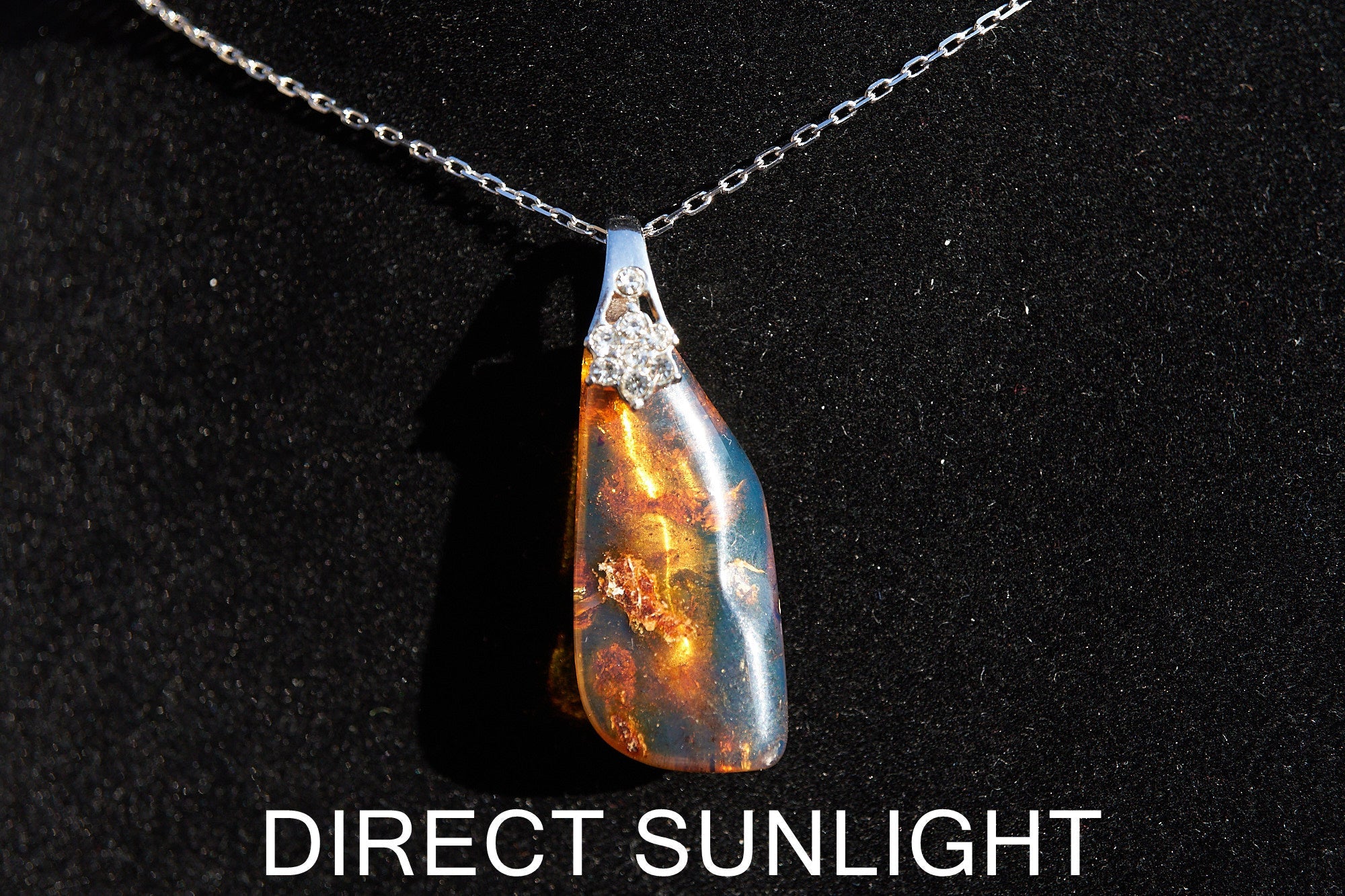 blue amber pendant