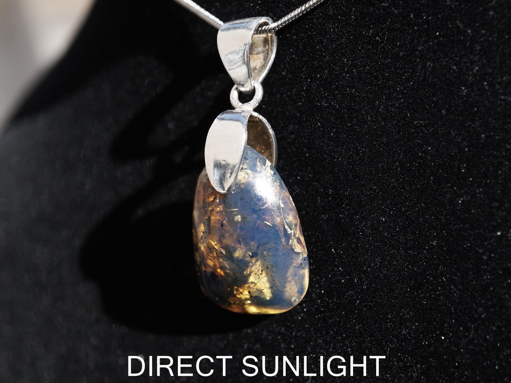 Blue Amber jewelry, Dominican Blue amber cabochon polished, blue amber dominica, gift for her, perfect Christmas gift for her - Larimar Creations