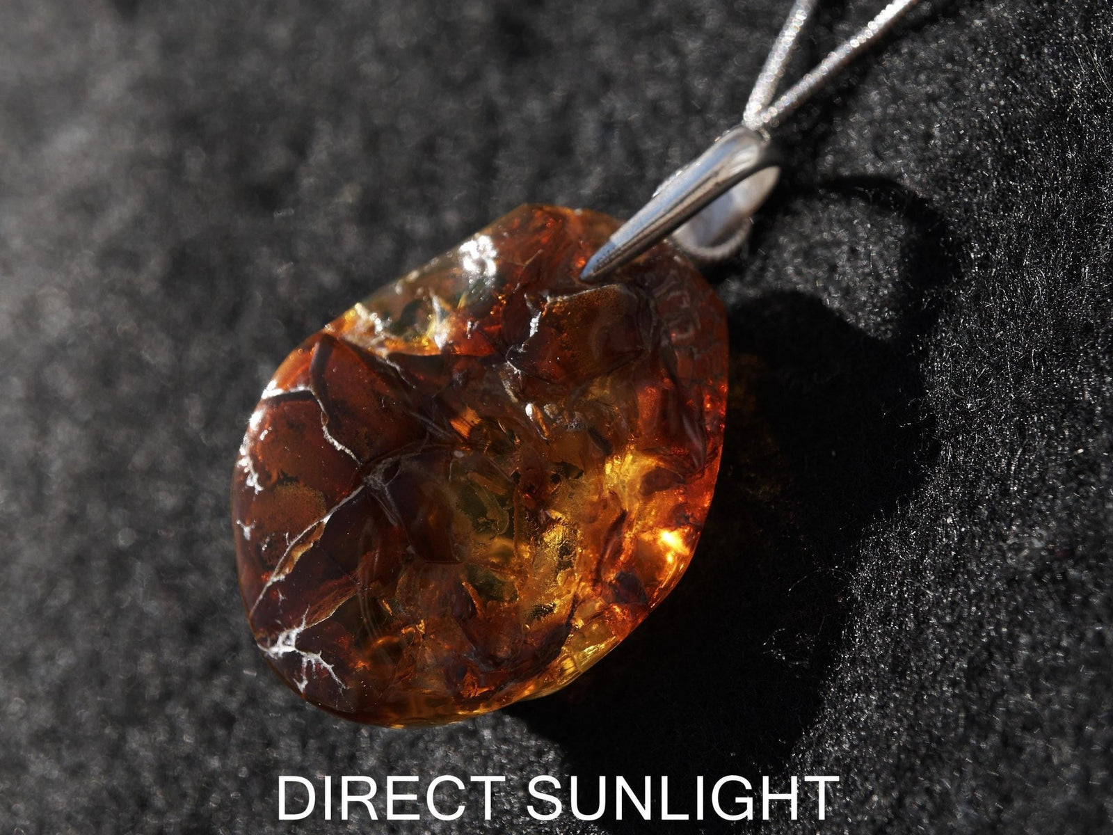 Blue Amber jewelry Pendant |Sterling Silver 925 - Larimar Creations