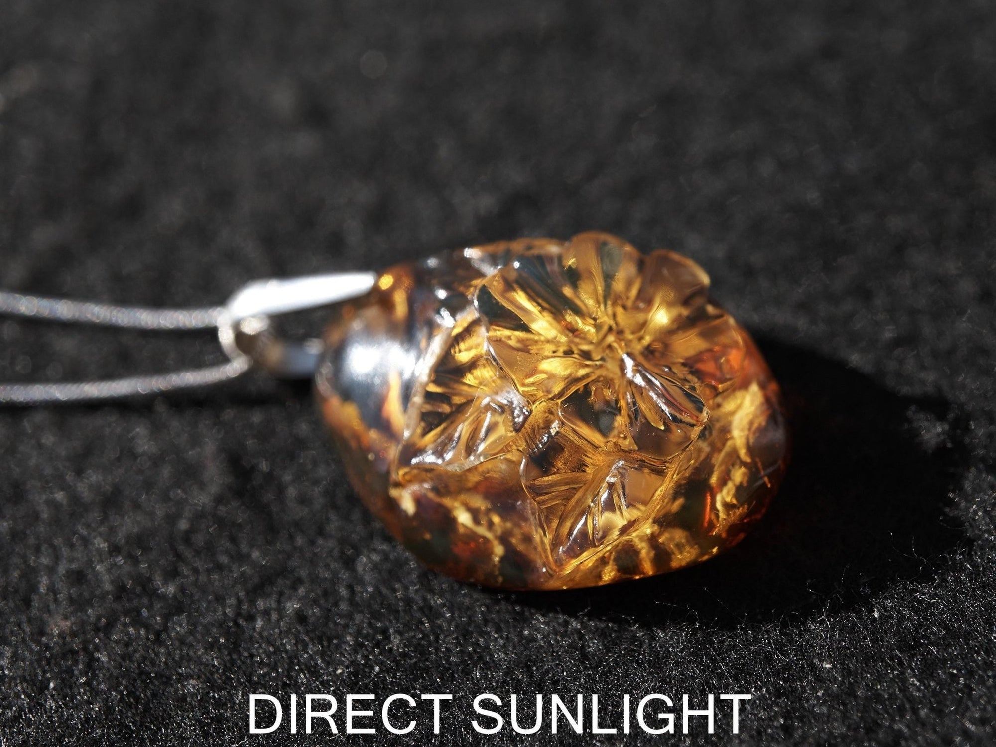 Blue Amber jewelry Pendant |Sterling Silver 925 - Larimar Creations