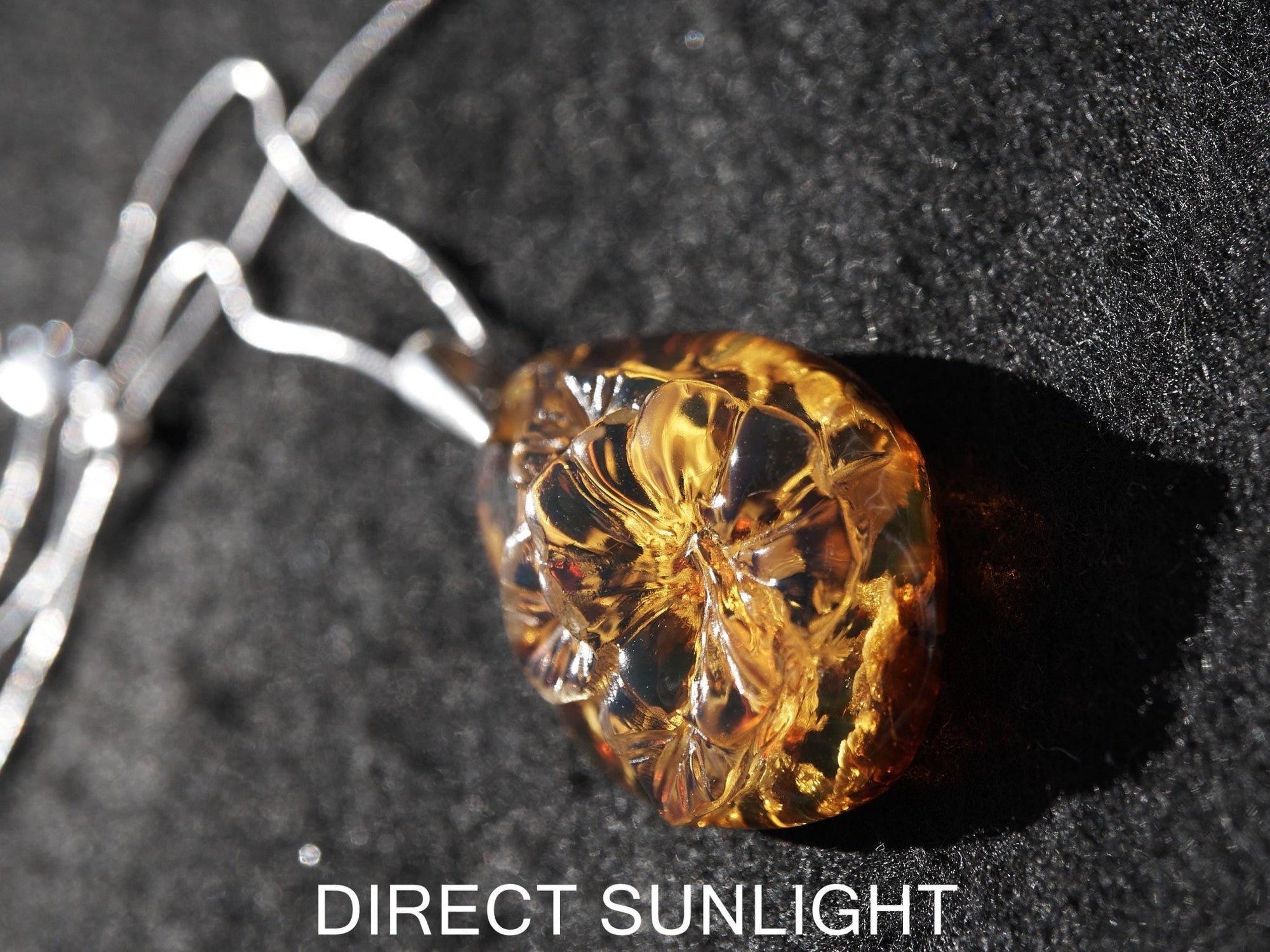 Blue Amber jewelry Pendant |Sterling Silver 925 - Larimar Creations