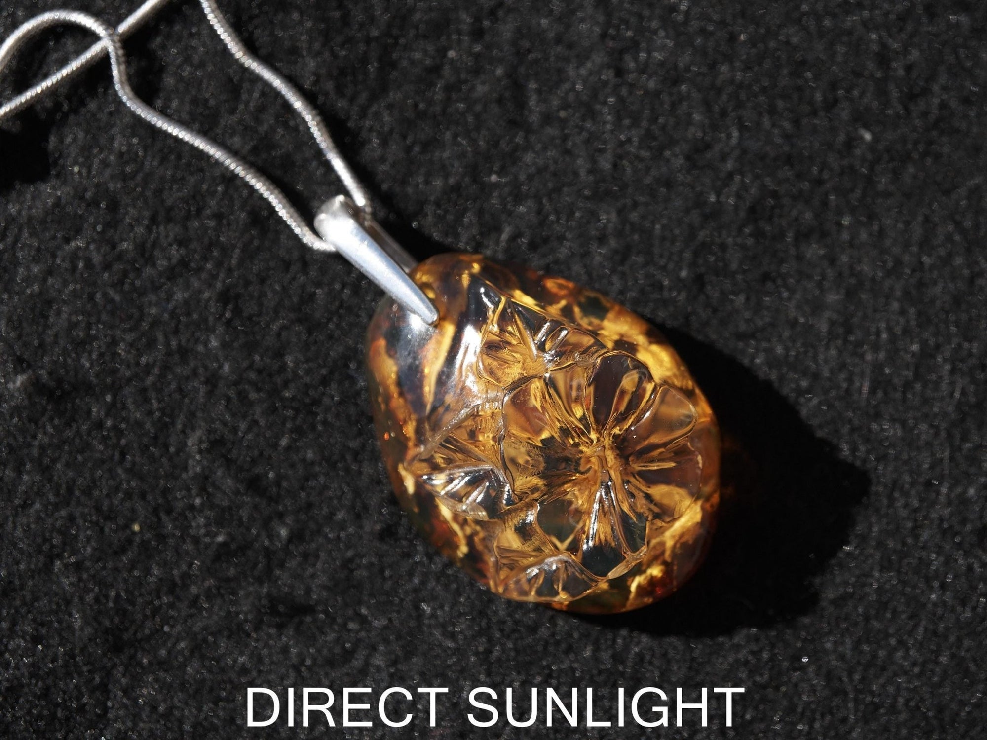 Blue Amber jewelry Pendant |Sterling Silver 925 - Larimar Creations