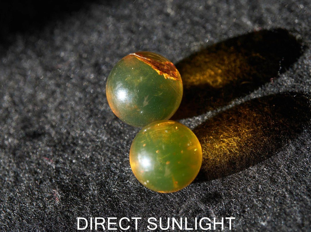 Blue Green Amber Beads bundle set of Qty. 2 Dominican Amber Beads - Larimar Creations