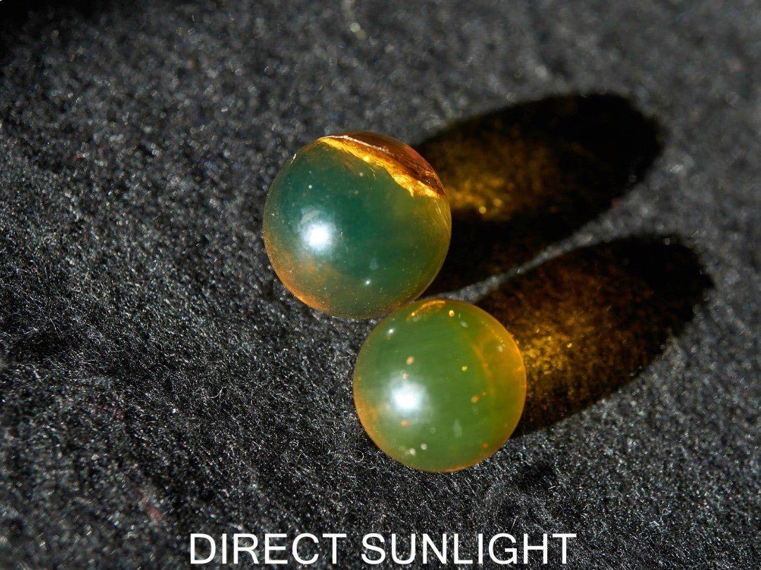 Blue Green Amber Beads bundle set of Qty. 2 Dominican Amber Beads - Larimar Creations