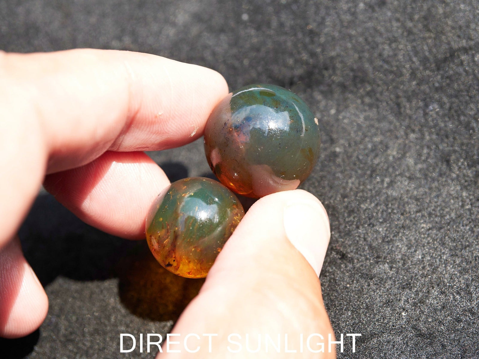 Blue Green Amber Beads bundle set of Qty. 2 Dominican Amber SET #2 - Larimar Creations