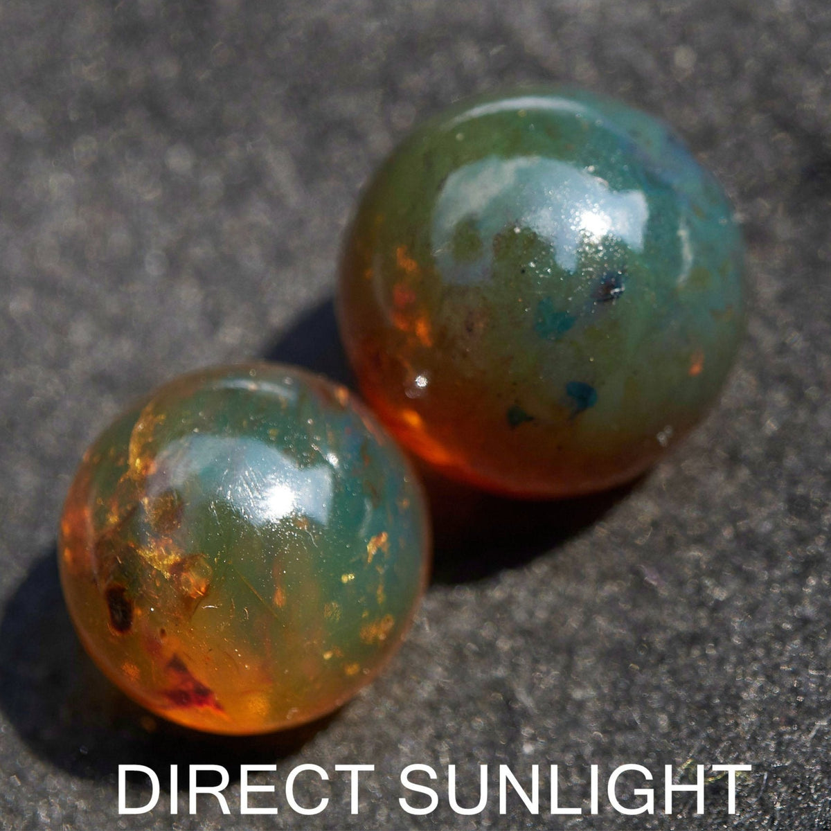 Blue Green Amber Beads bundle set of Qty. 2 Dominican Amber SET #2 - Larimar Creations