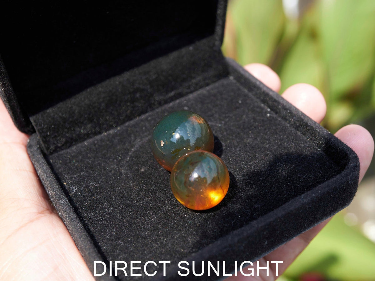 Blue Green Amber Beads bundle set of Qty. 2 Dominican Amber SET #2 - Larimar Creations