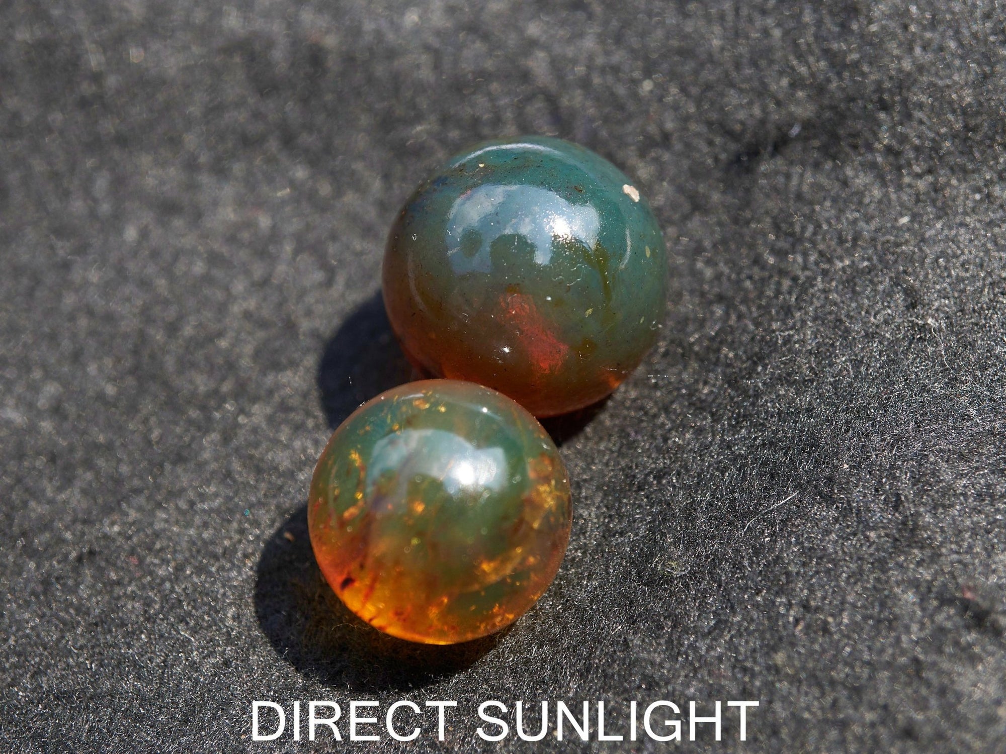 Blue Green Amber Beads bundle set of Qty. 2 Dominican Amber SET #2