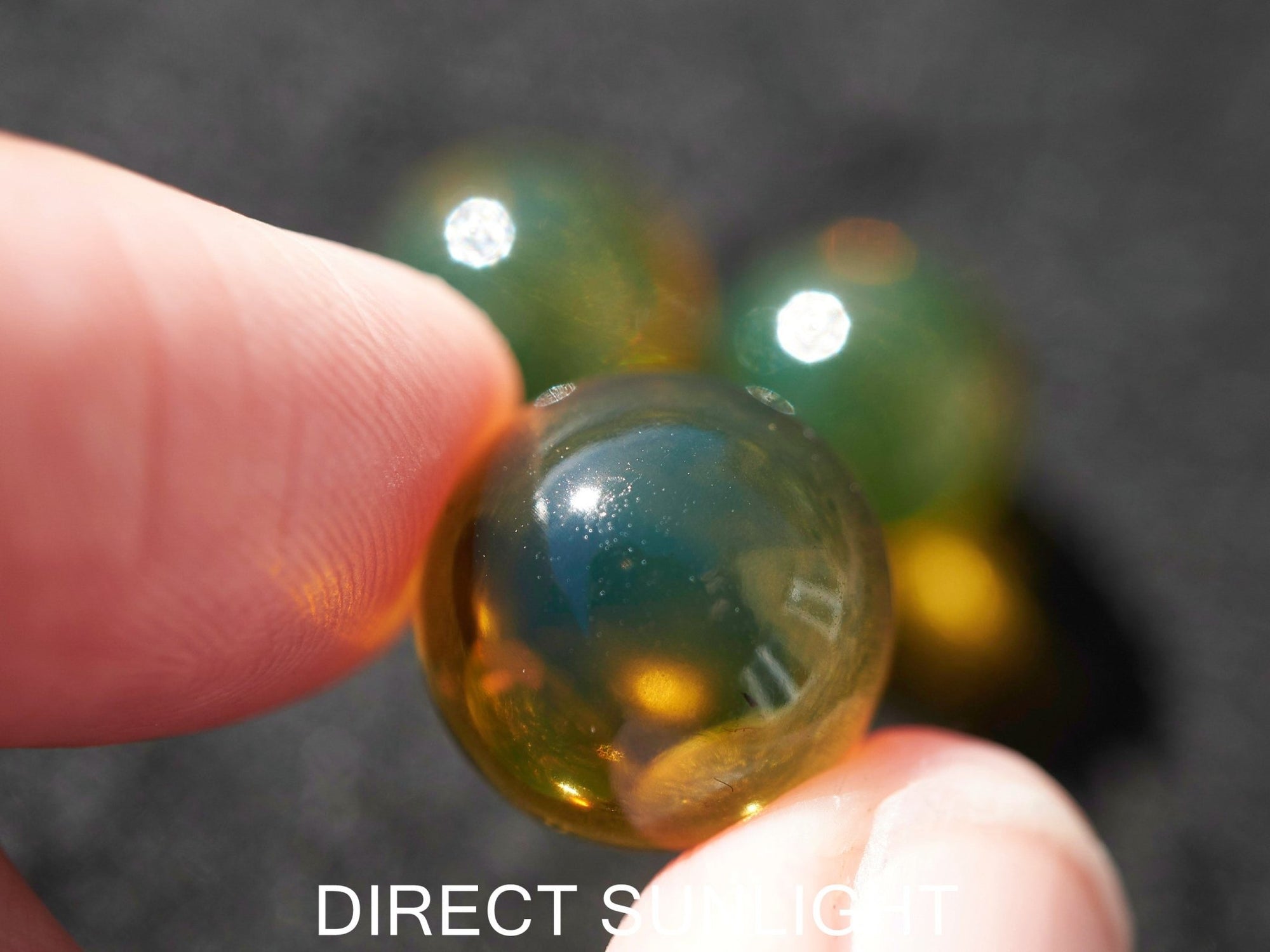 Blue Green Amber Beads bundle set of Qty. 3 Dominican Amber SET #3