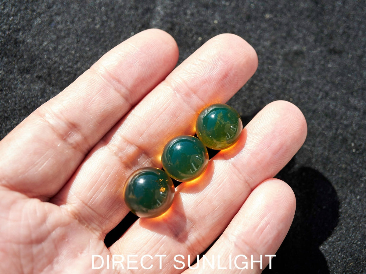 Blue Green Amber Beads bundle set of Qty. 3 Dominican Amber SET #3 - Larimar Creations