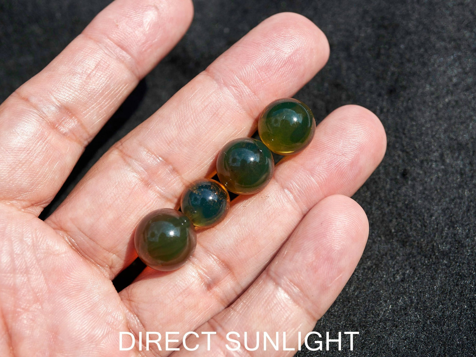 Blue Green Amber Beads bundle set of Qty. 4 Dominican Amber SET #4 - Larimar Creations