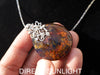 Blue Amber Dominican Pendant Necklace Bell shape