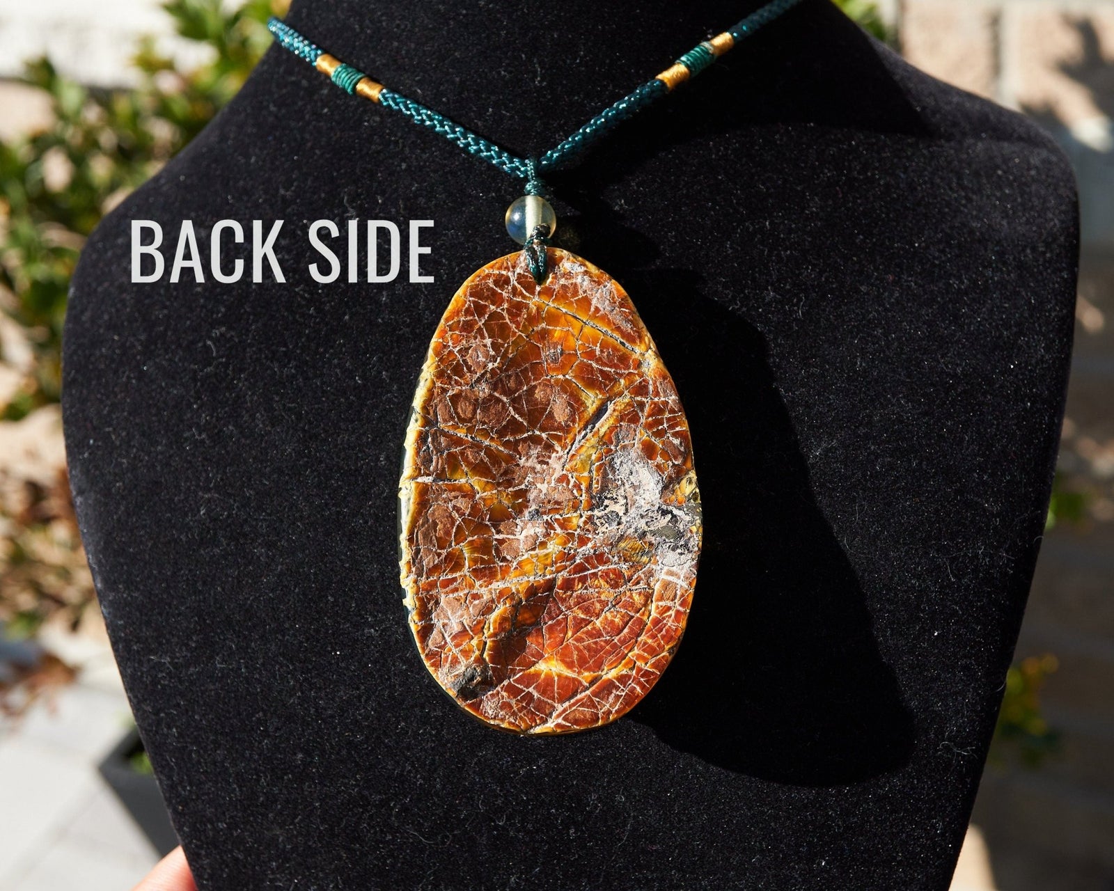 Dominican Amber handcarved mermaid carving Necklace - Larimar Creations