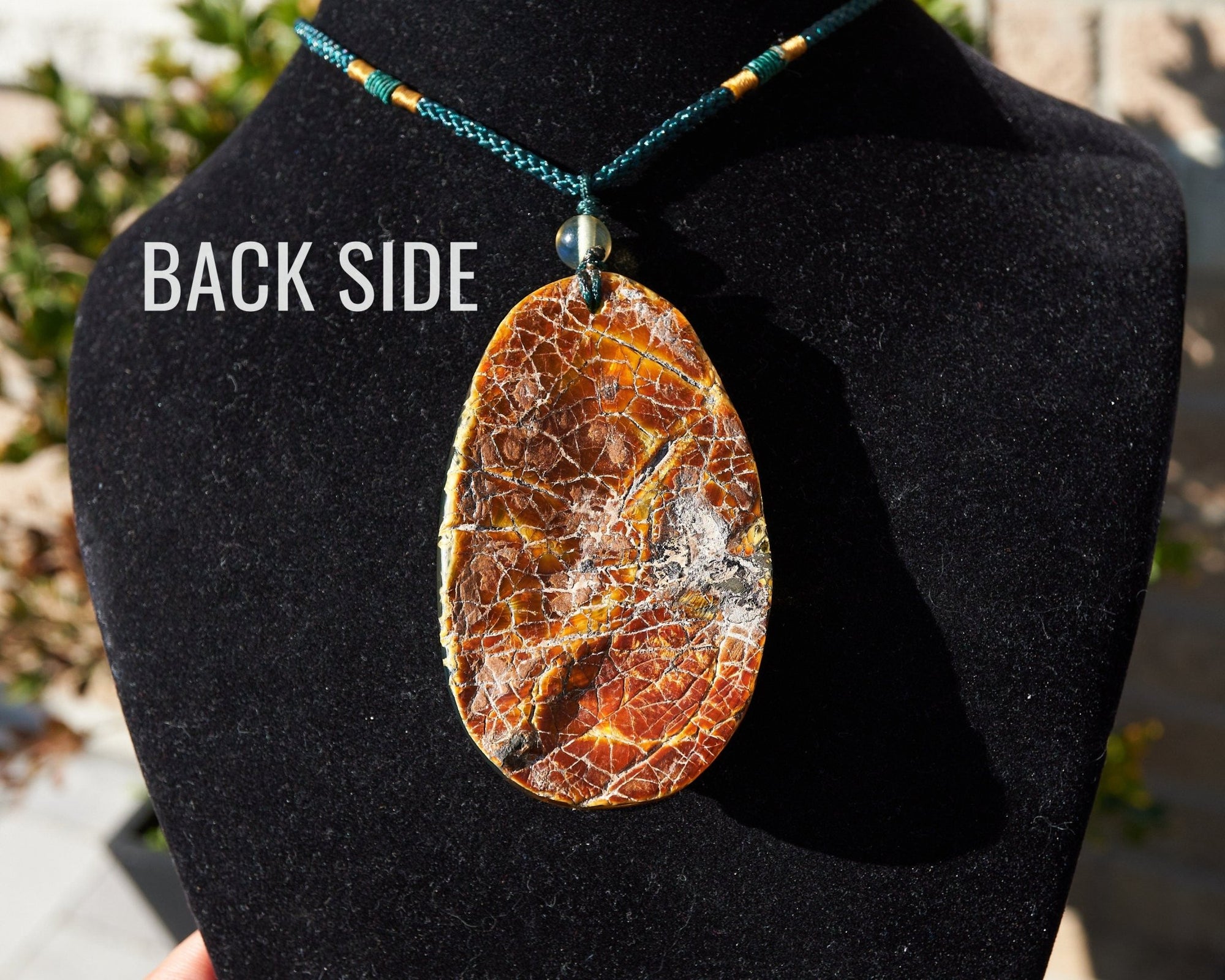 Dominican Amber handcarved mermaid carving Necklace - Larimar Creations