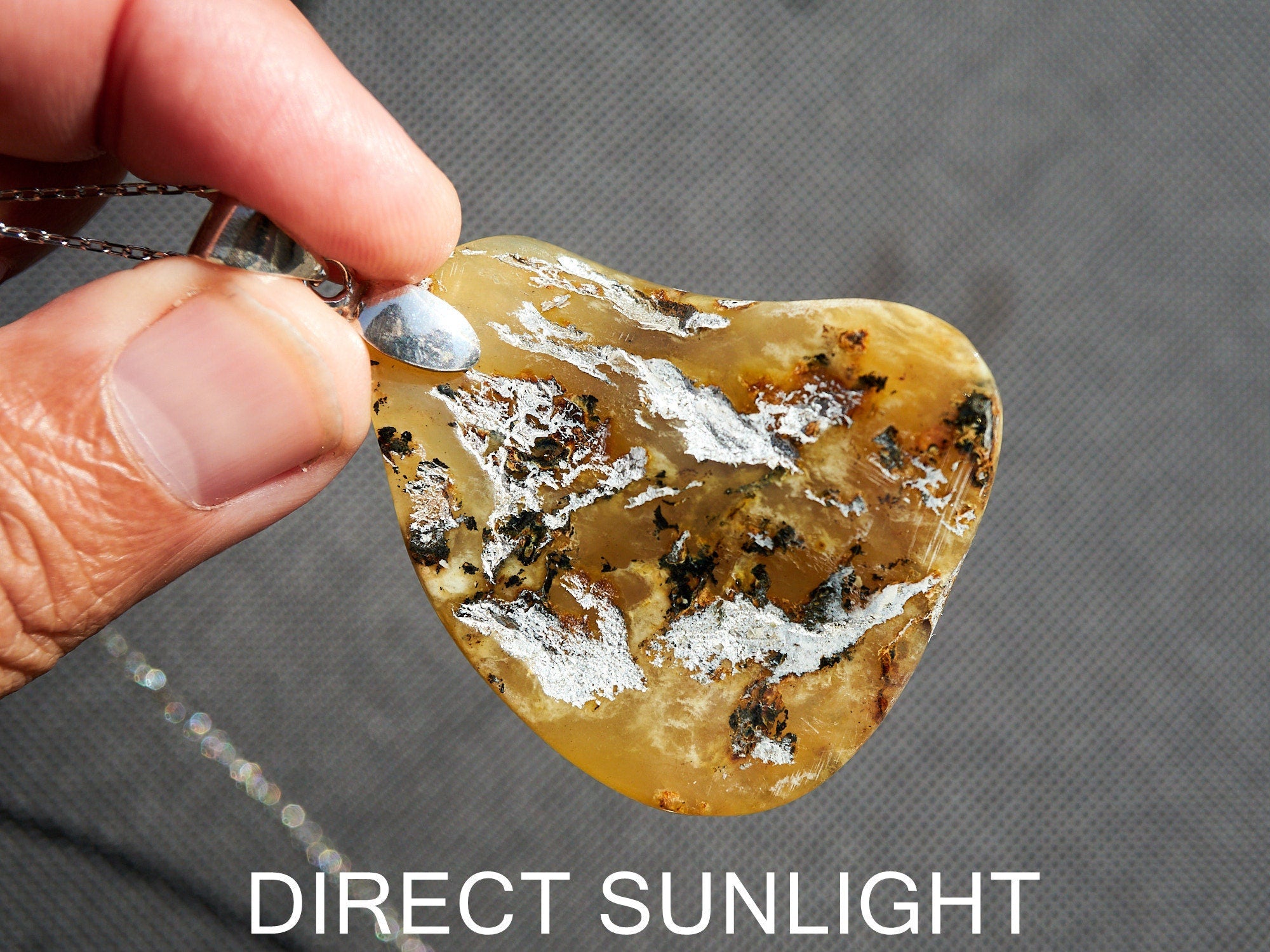Dominican Amber Pendant: Natural Gemstone, Sterling Silver - Larimar Creations