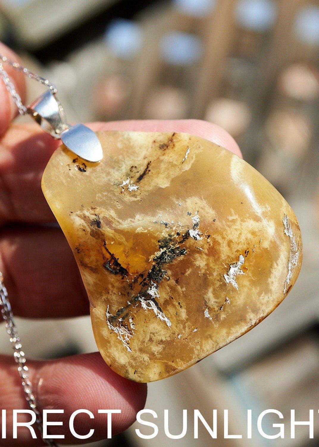 Dominican Amber Pendant: Natural Gemstone, Sterling Silver - Larimar Creations