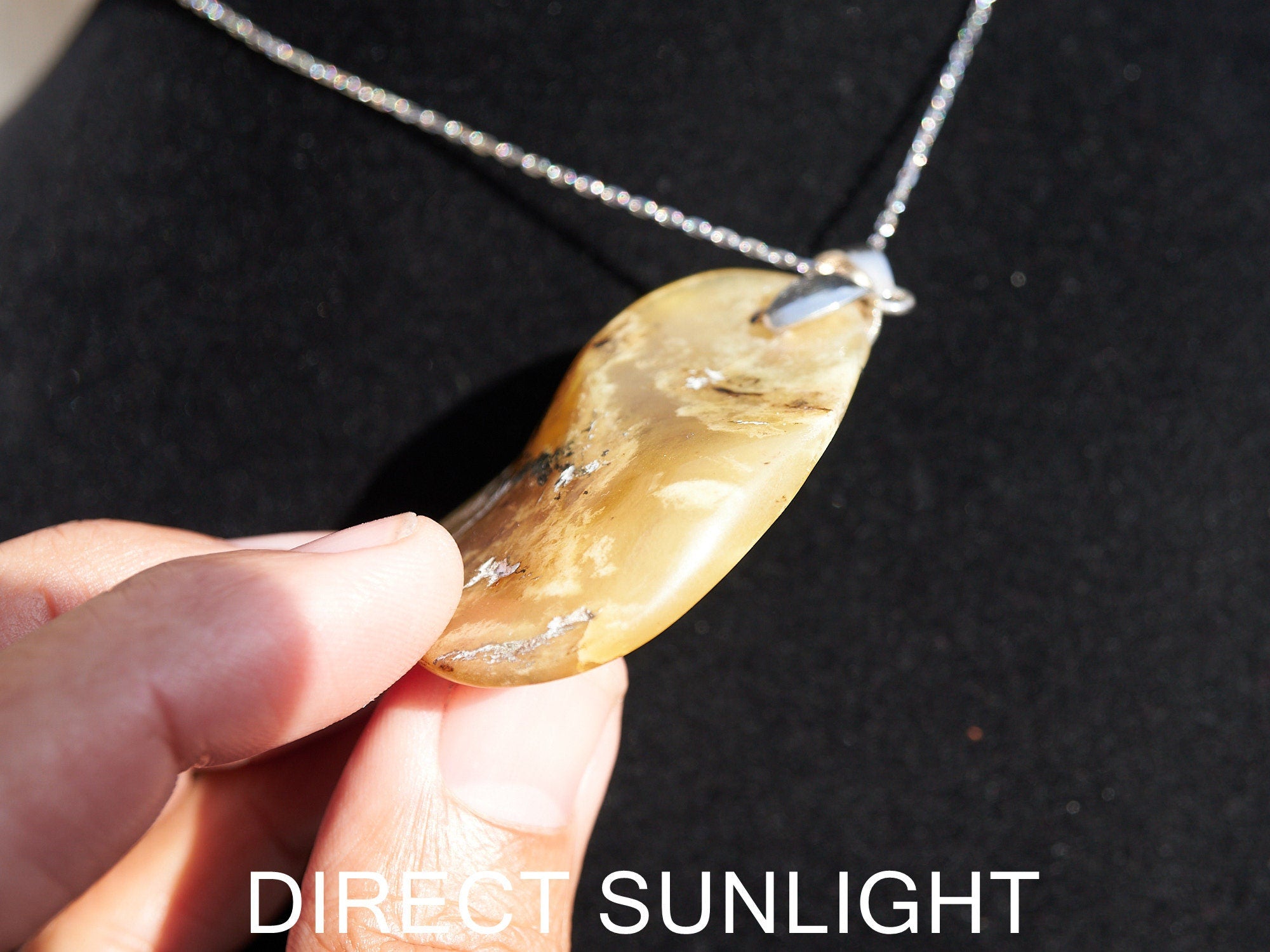 Dominican Amber Pendant: Natural Gemstone, Sterling Silver - Larimar Creations