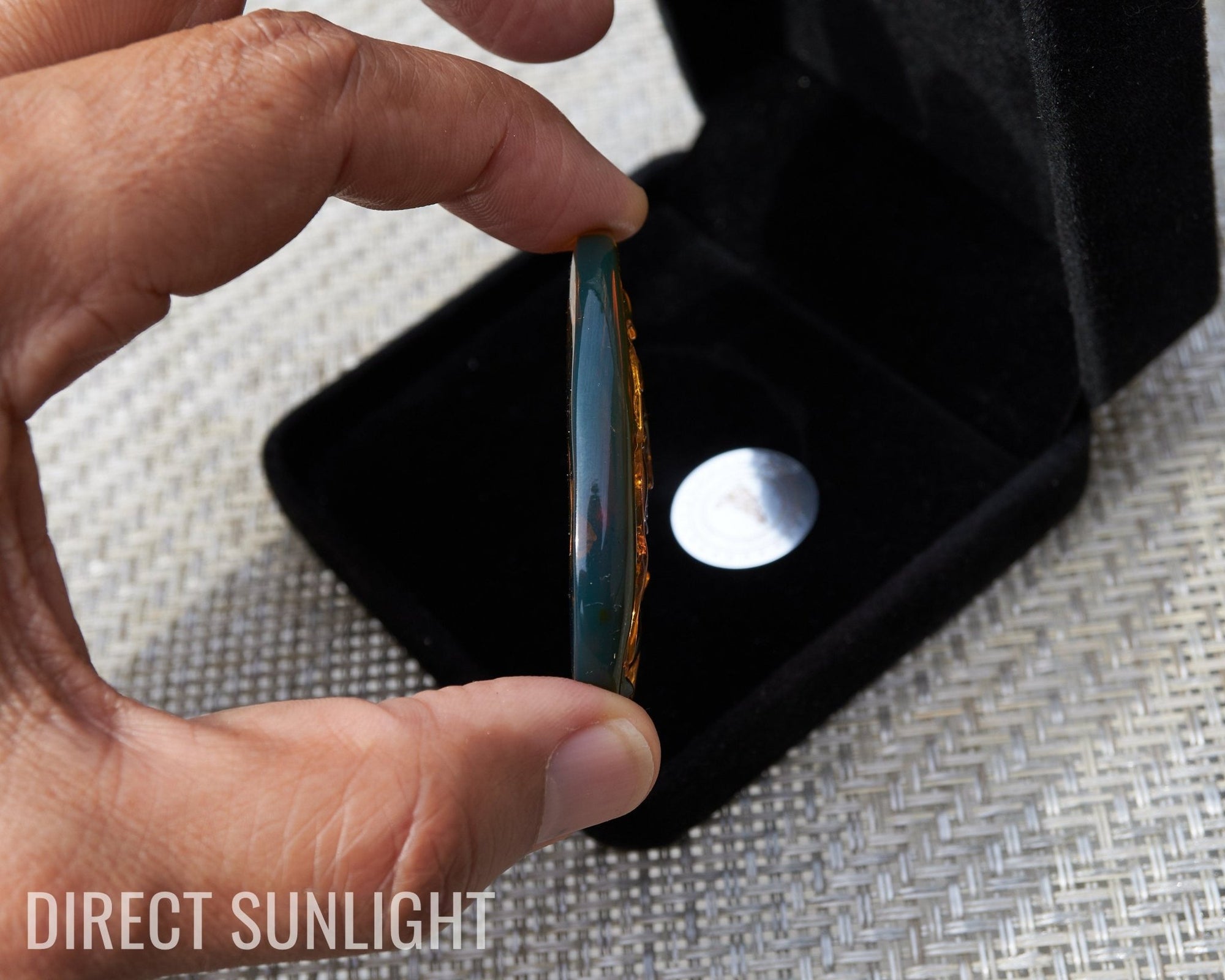 Dominican Blue Amber Guan Yin Pendant Necklace - Larimar Creations