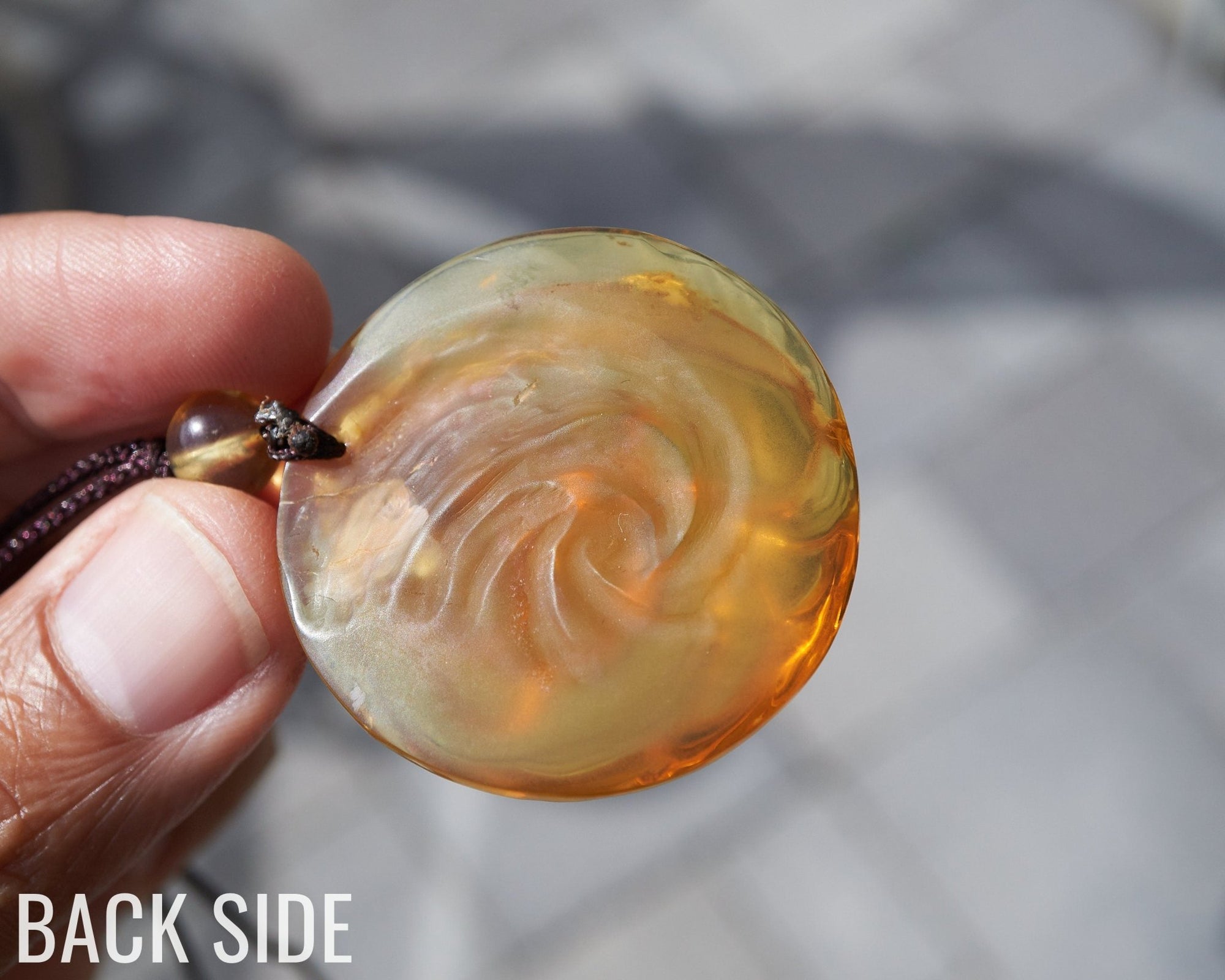 Dominican Blue Amber Happy Buddha Pendant Necklace - Larimar Creations