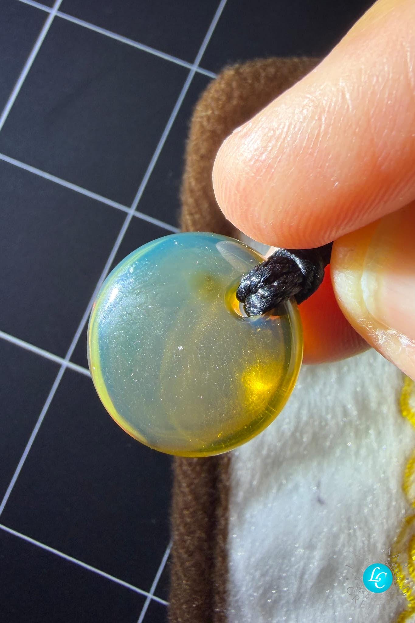 Dominican Blue Amber Necklace, Natural round Amber rope - Larimar Creations