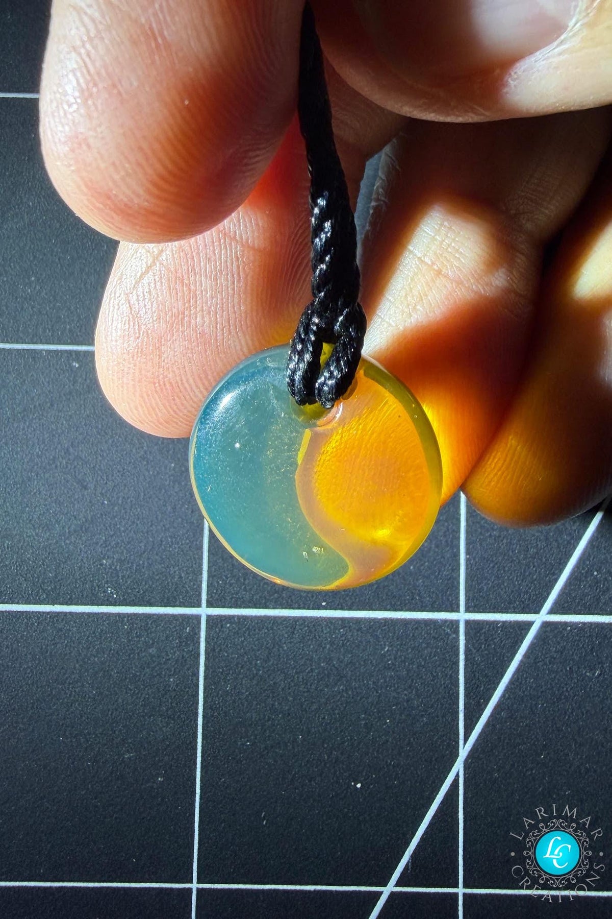 Dominican Blue Amber Necklace, Natural round Amber rope - Larimar Creations