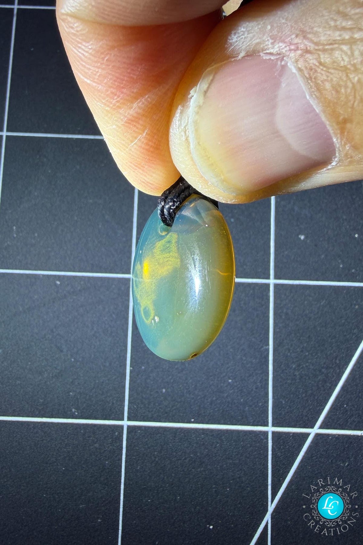 Dominican Blue Amber Necklace, Natural round Amber rope - Larimar Creations