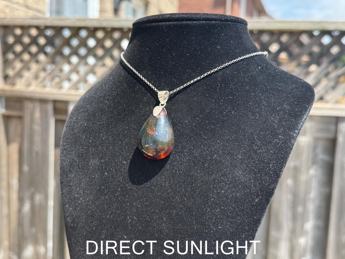 Dominican Blue amber Pendant - Larimar Creations