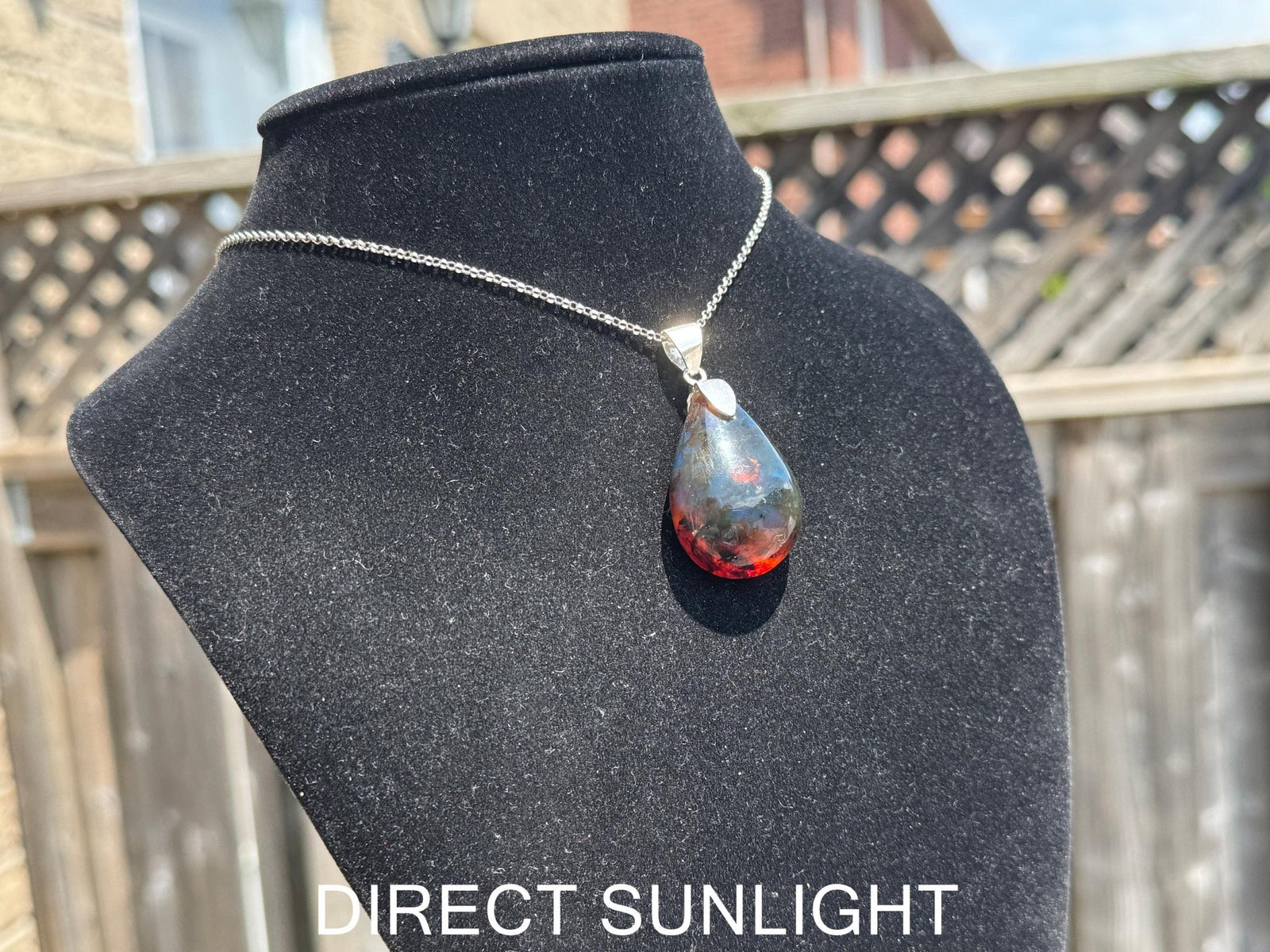 Dominican Blue amber Pendant - Larimar Creations
