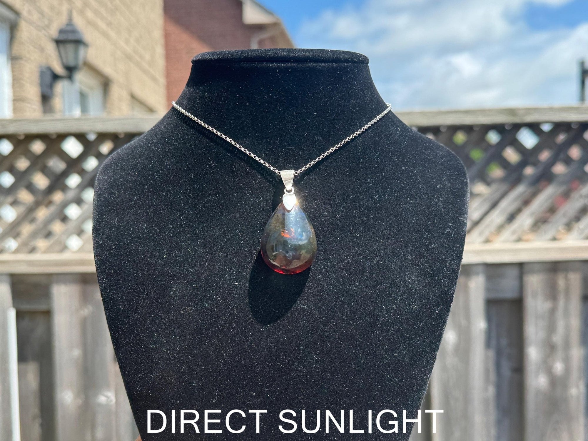 Dominican Blue amber Pendant - Larimar Creations