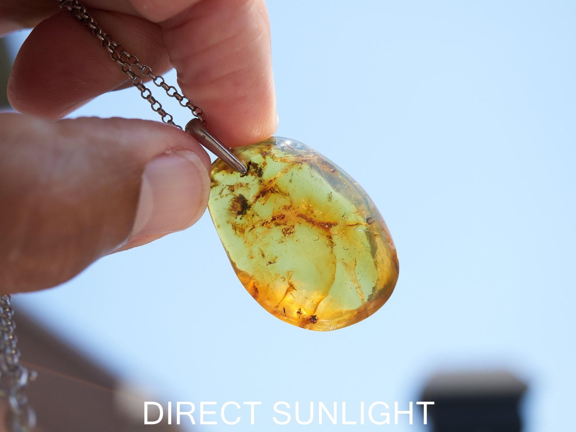 Blue Amber pendant, Dominican Blue amber cabochon polished teardrop shape 925 Sterling Silver Pendant, gift for her,